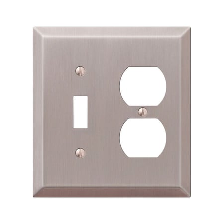 Amerelle Amerelle Century Brushed Nickel 2 gang Stamped Steel Duplex/Toggle Wall Plate 1 pk 163TDBN